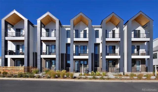 a front view of multiple houses