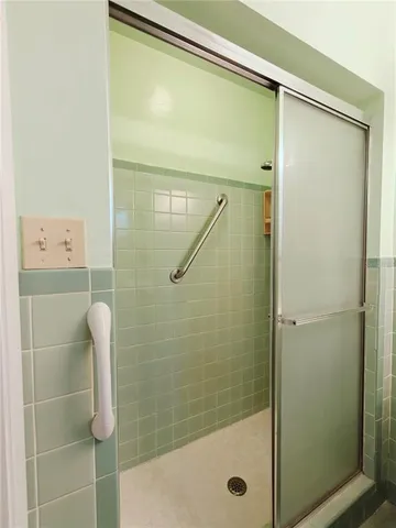a bathroom with a shower