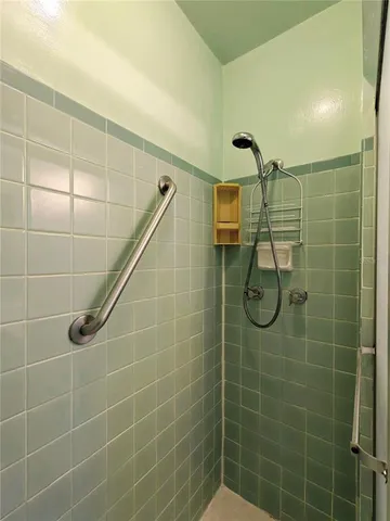 a bathroom with a shower