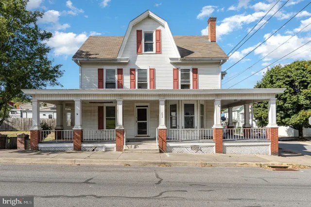 a front view of multiple houses