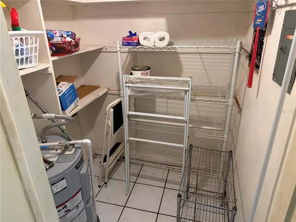 a room with storage and utility