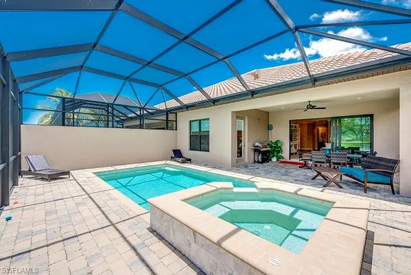 a view of outdoor space with seating area