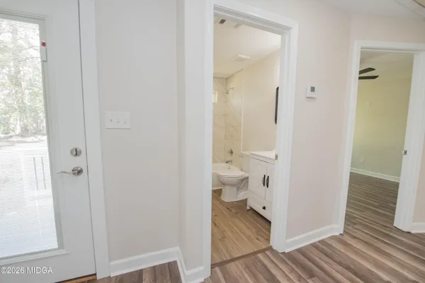 a bathroom with a toilet
