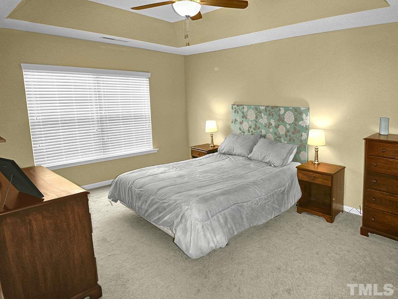 4418 Cardinal Grove Boulevard Raleigh, NC 27616 - Photo 11 of 23 Trey ceiling with ceiling fan. Large double window.