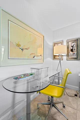 a room with table and couch