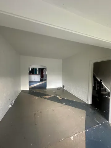 a view of a refrigerator and storage