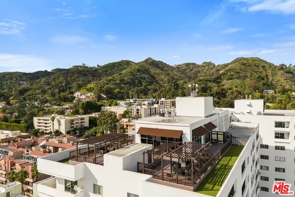 a view of a city with tall buildings