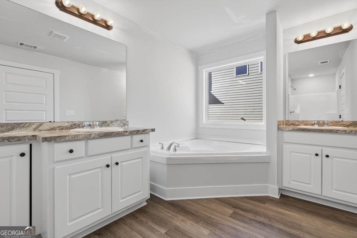 226 Airport Road, Unit 10 Canon, GA 30520 - Photo 42 of 43 a bathroom with a sink double vanity and a bathtub