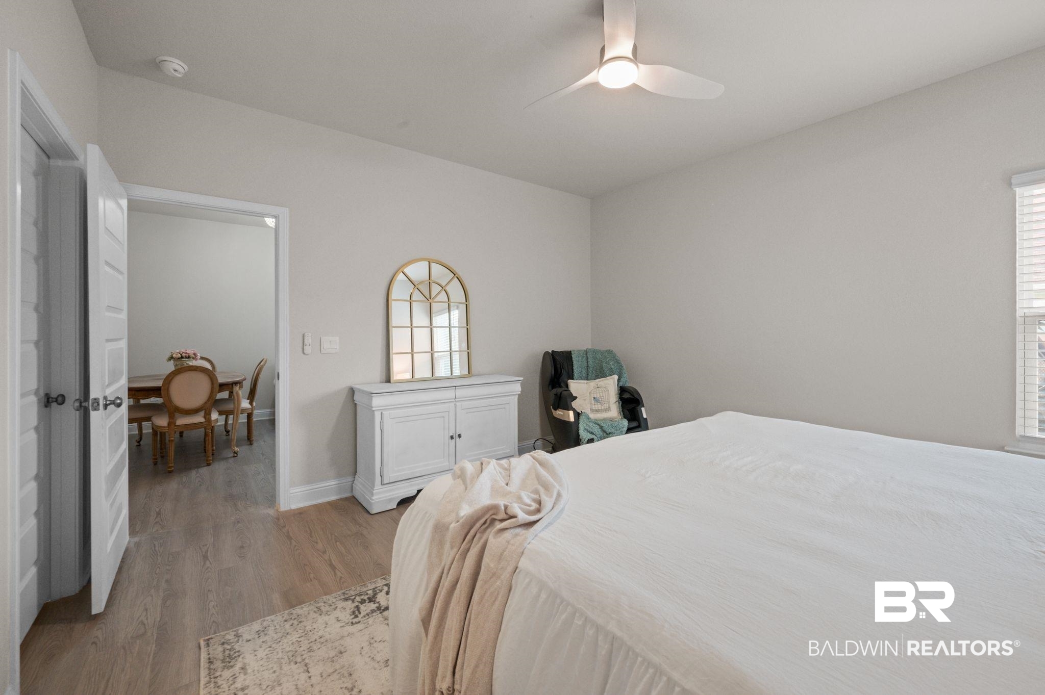 681 Calibre Street Fairhope, AL 36532 - Photo 44 of 56 Bedroom featuring light wood-type flooring and ceiling fan