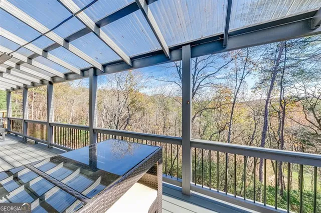 a view of a two chair in the balcony