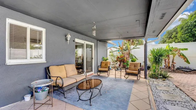 a outdoor space with furniture