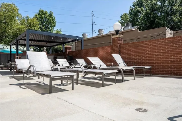 a view of outdoor seating