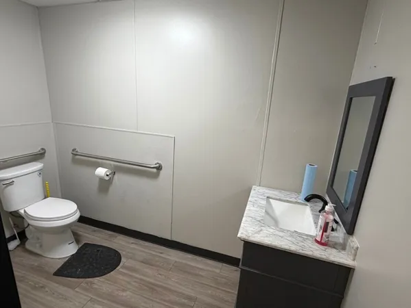 a bathroom with a sink and a toilet
