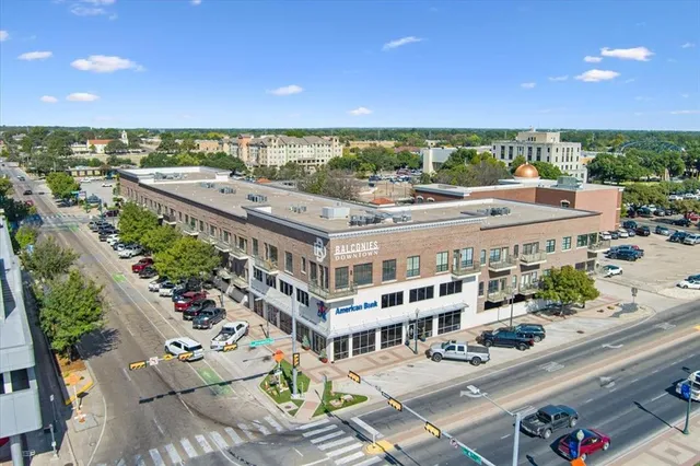 a view of a city with tall buildings