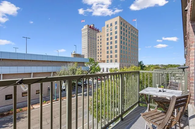 a view of balcony with city view
