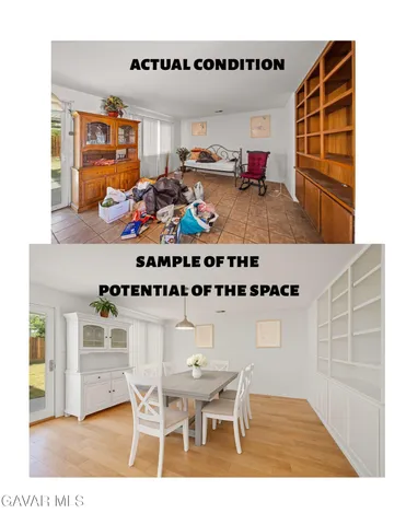 a kitchen with a table and chairs