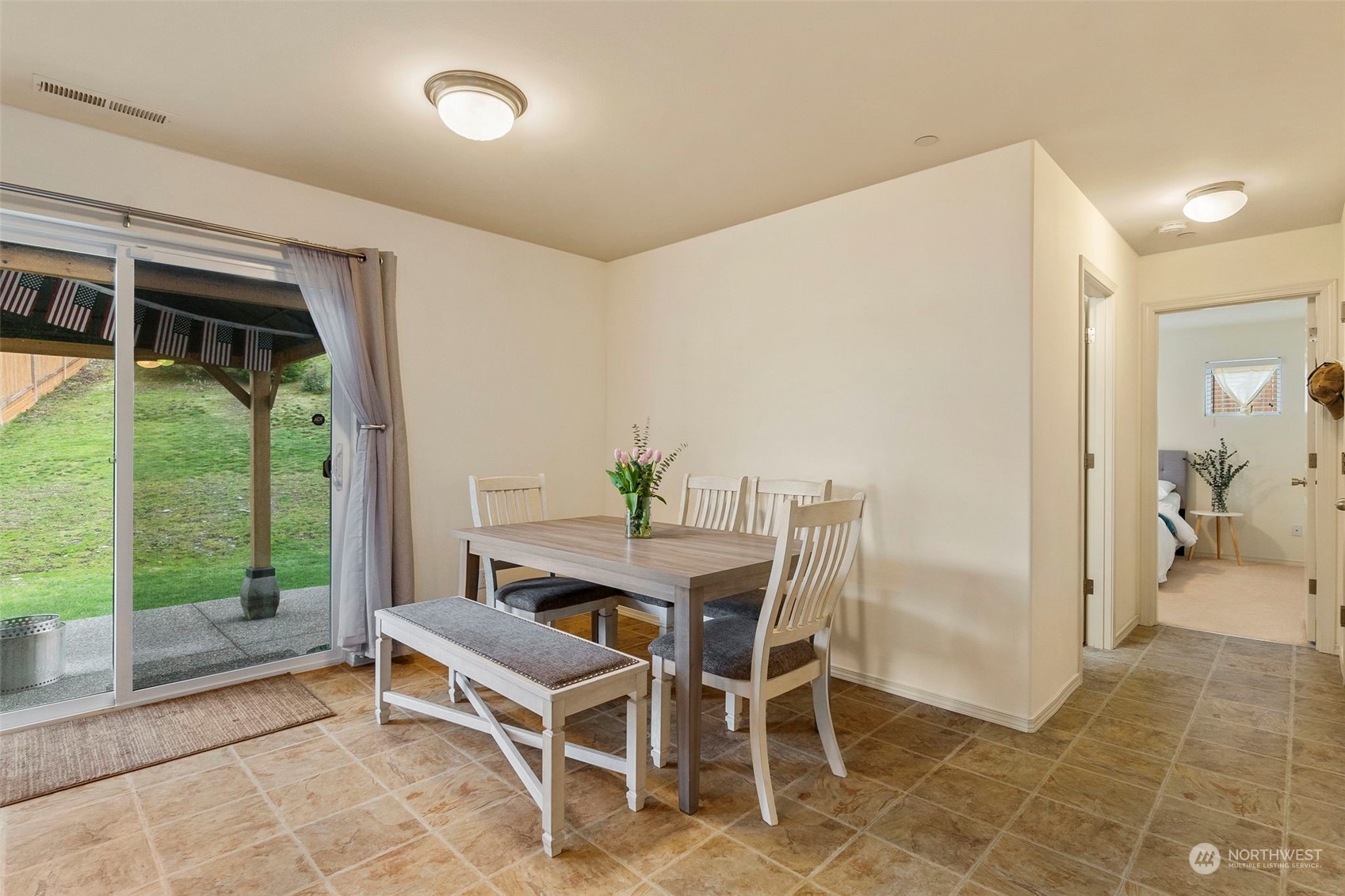 1328 Foreman Road DuPont, WA 98327 - Photo 11 of 37 a dining room with furniture and a floor to ceiling window