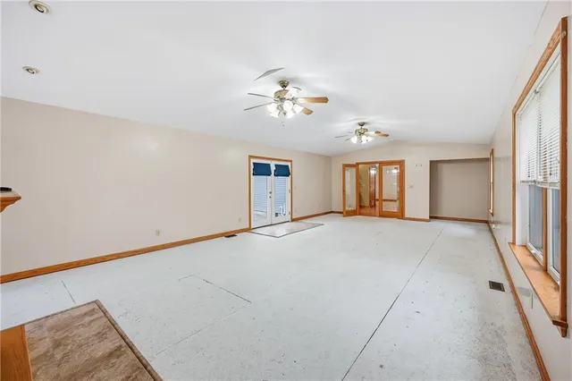 a view of an entryway with a fireplace
