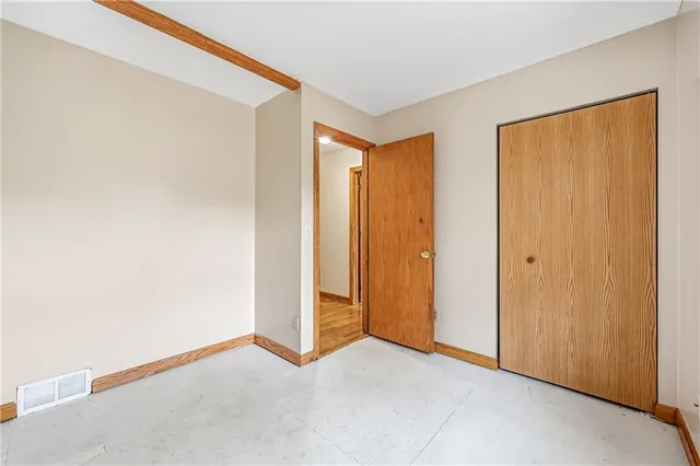 a view of a room with a window