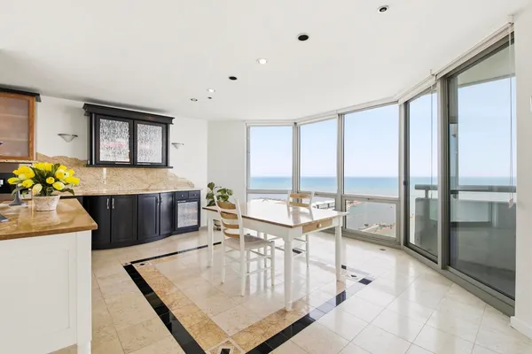 a living room with furniture