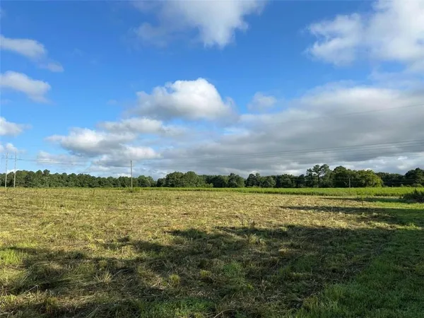 a view of a green field with wooden fence