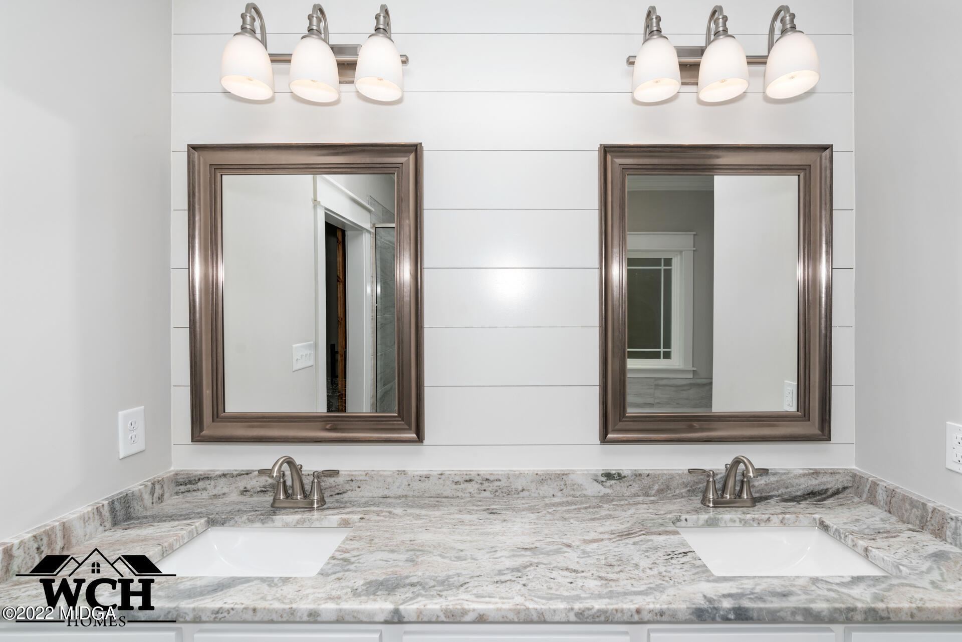 107 Perth Court Warner Robins, GA 31088 - Photo 8 of 27 a bathroom with a granite countertop sink and a mirror