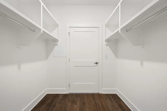 a front view of a building with a street