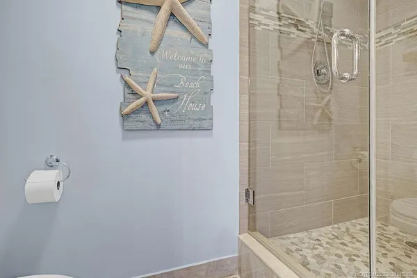 a bathroom with a shower