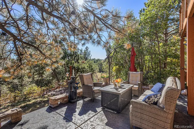 a outdoor space with patio furniture