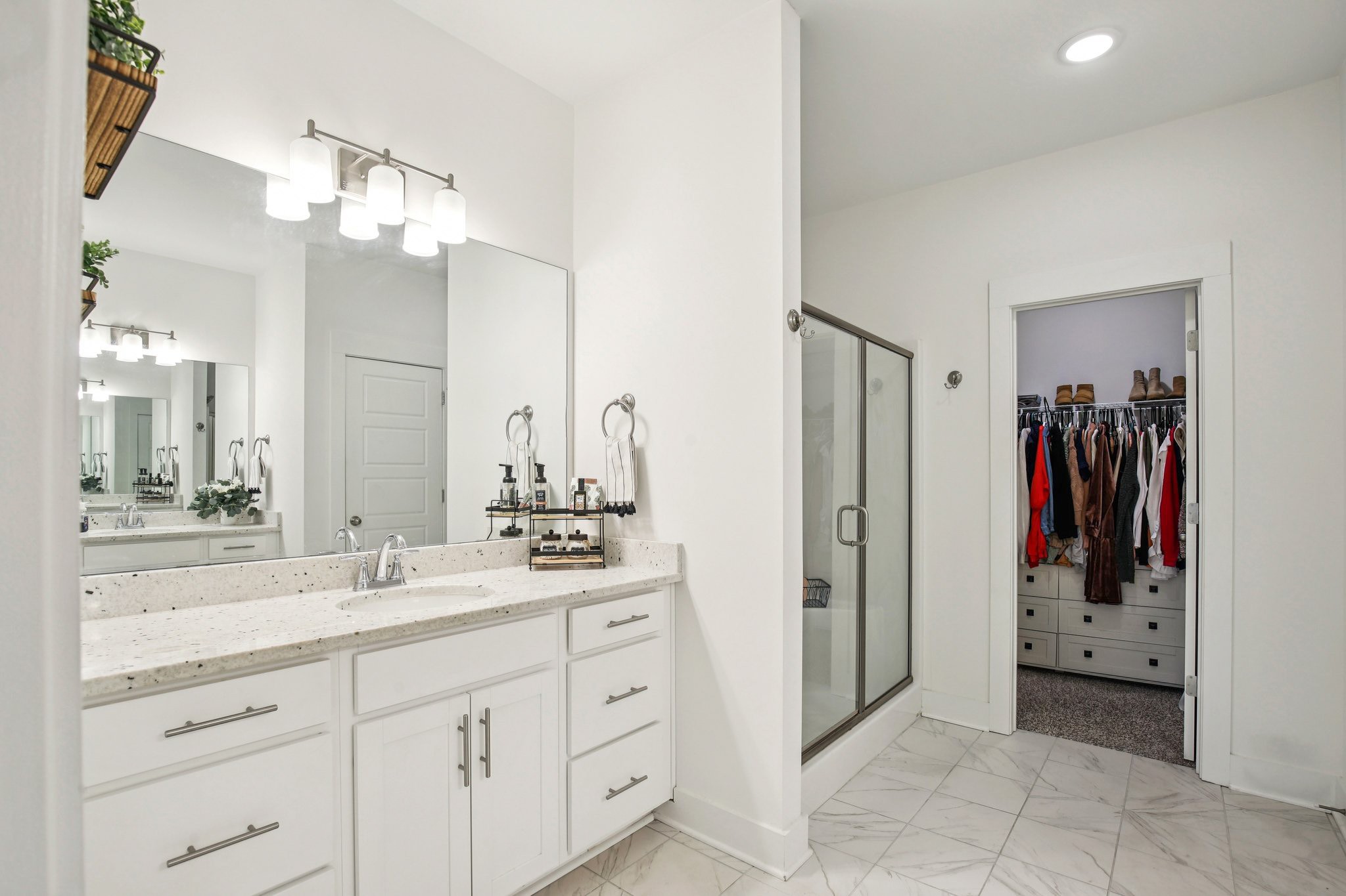 513 Baxter Crossing Lebanon, TN 37087 - Photo 45 of 74 a bathroom with a double vanity sink mirror and shower