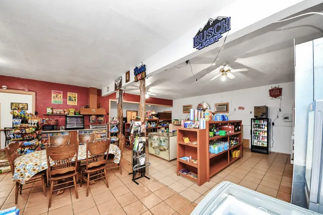 a living room filled with furniture and a book shelf