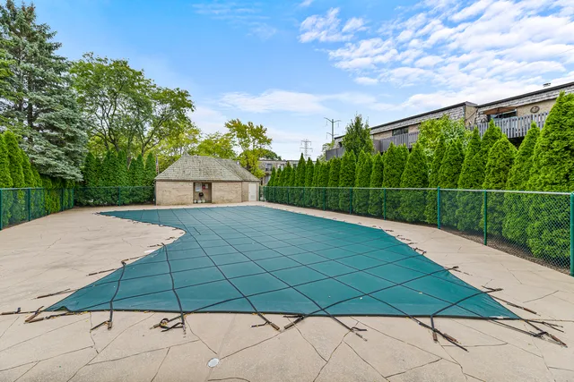 a view of a backyard