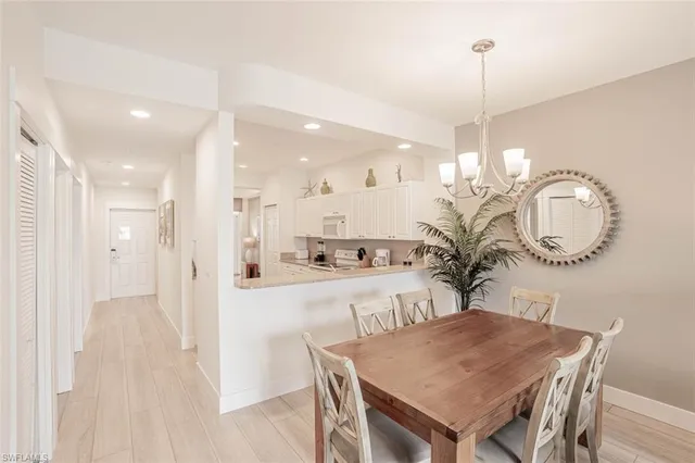 a view of a dining room and livingroom