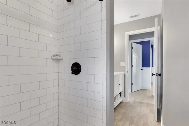 a bathroom with a shower