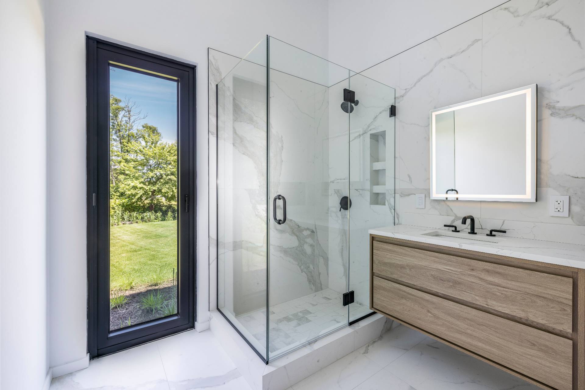 5 Ridge Lane Hampton Bays, NY 11946 - Photo 21 of 38 a bathroom with a shower and a sink
