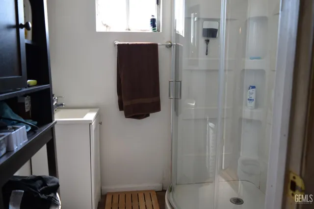 a bathroom with a shower