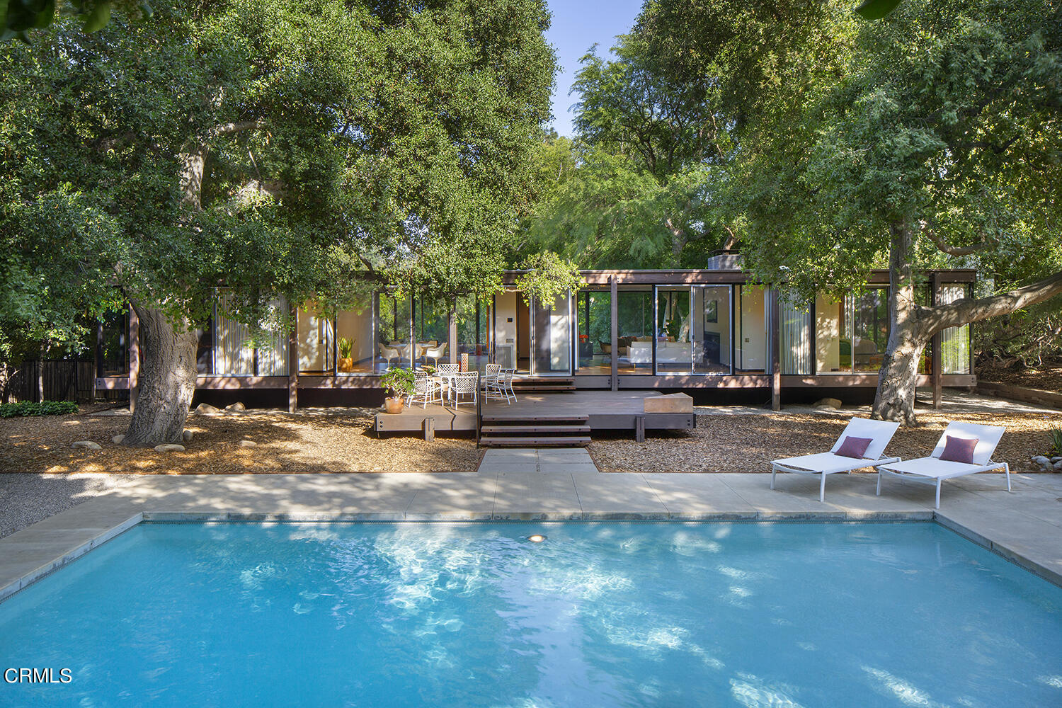 215 La Vereda Road Pasadena, CA 91105 - Photo 21 of 21 a view of a patio with swimming pool
