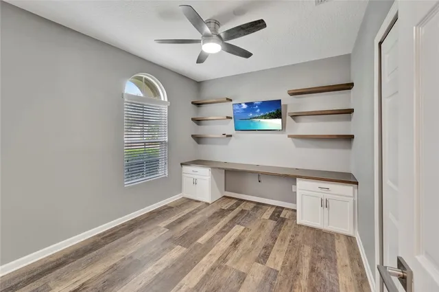 a room with closet and window