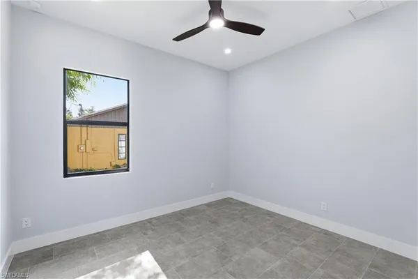 an empty room with a window