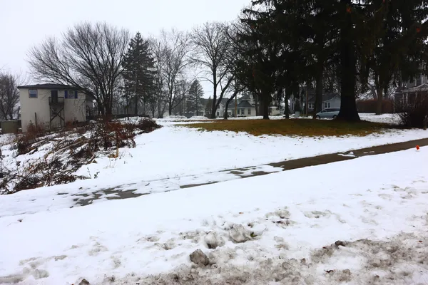 a view of road and snow