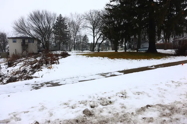 a view of road and snow