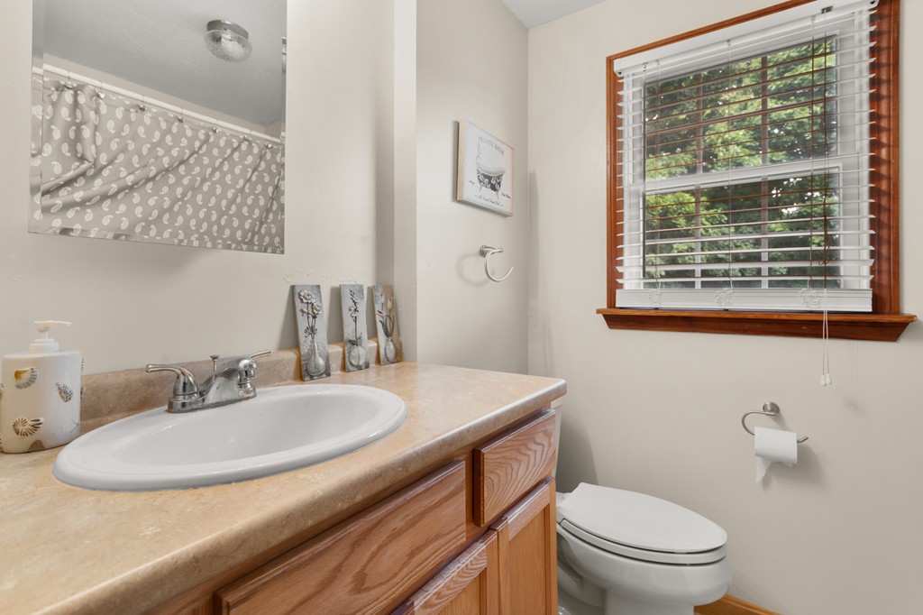 163 Mammoth Road, Unit 163 Lowell, MA 01854 - Photo 8 of 30 a bathroom with a sink a toilet and a mirror