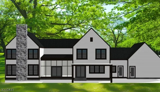 a view of a house with swimming pool and porch