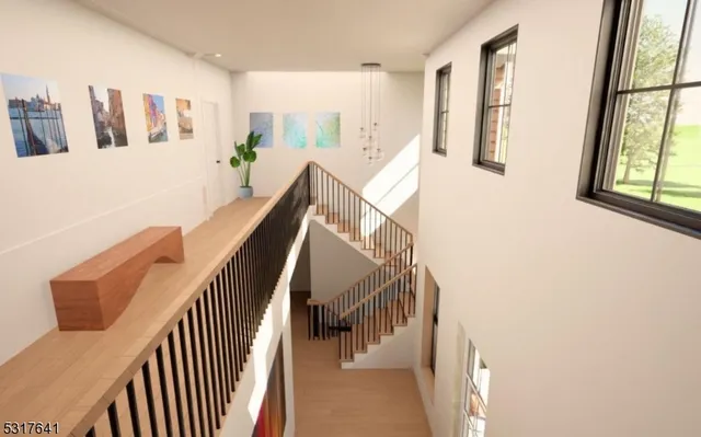 a view of entryway and workspace