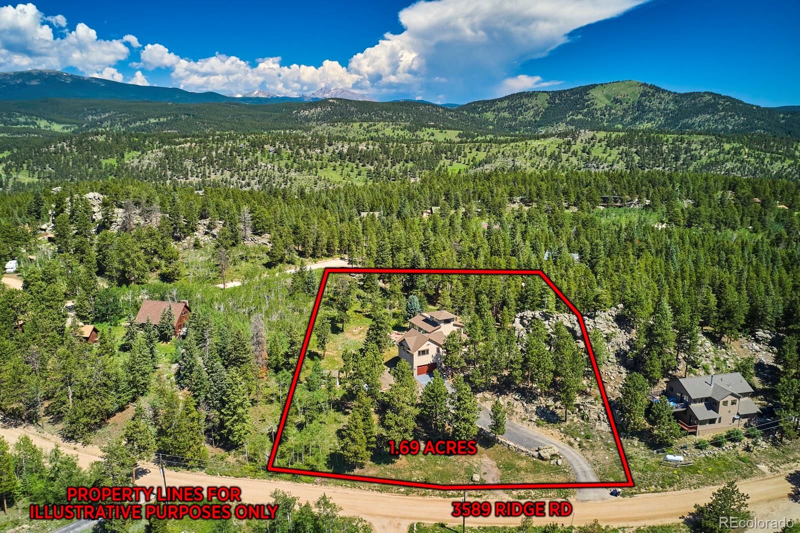 3589 Ridge Road Nederland, CO 80466 - Photo 35 of 40 a view of a back yard with an umbrella