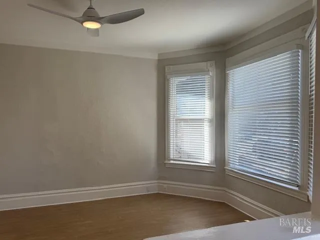 an empty room with a window