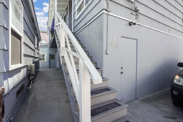 a view of an entryway with staircase