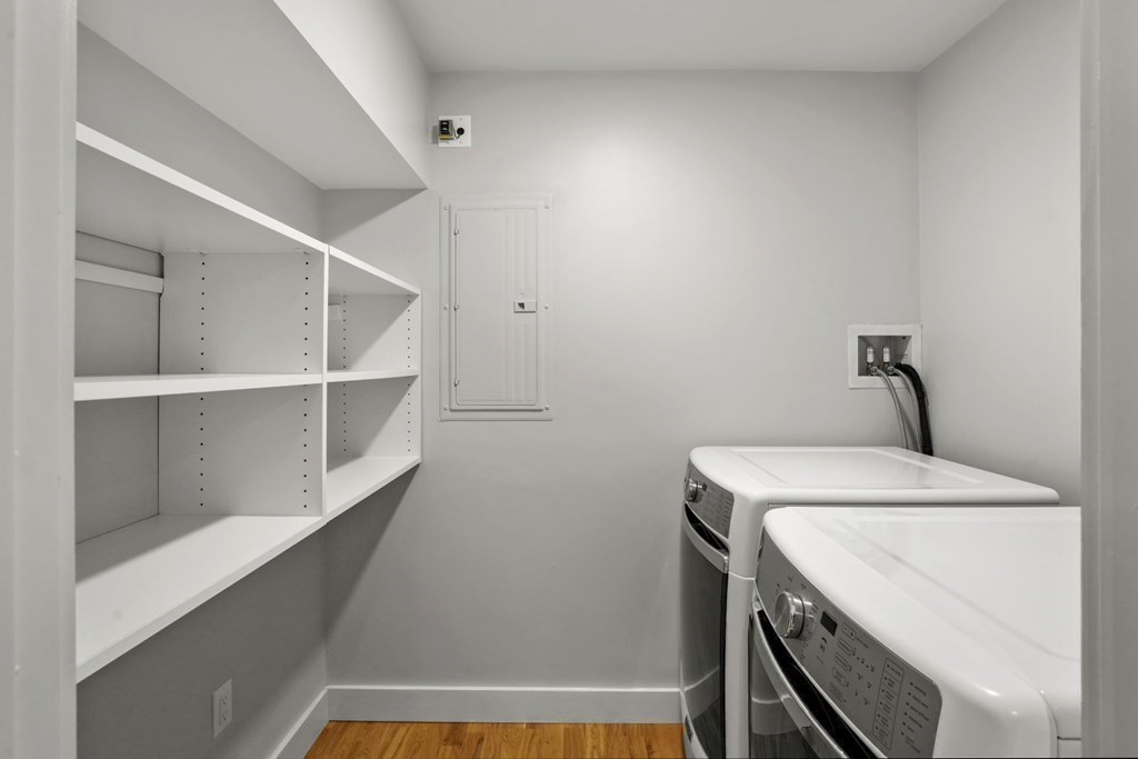 14 Hardwick Street, Unit 1 Cambridge, MA 02141 - Photo 17 of 31 a utility room with dryer and washer