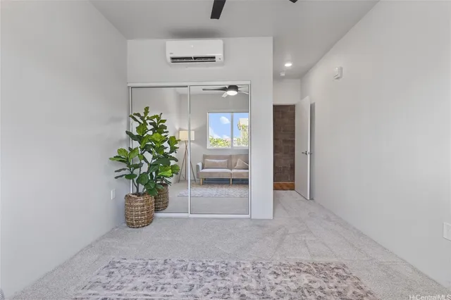 a view of an entryway with a flower pot