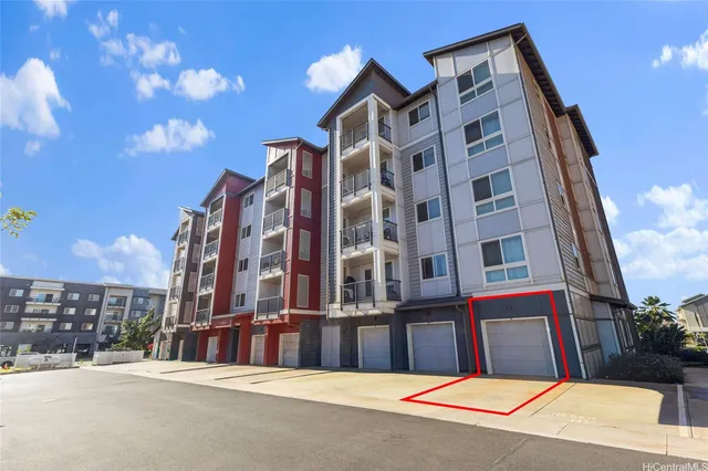 a view of a building with a street